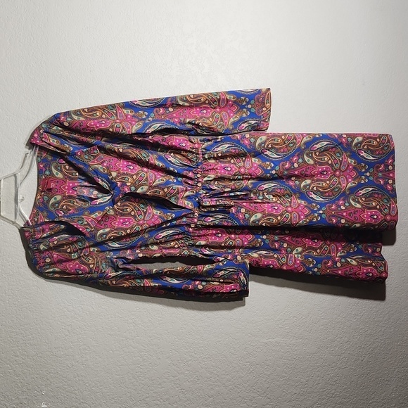 Merona Dress Size XS Paisley Floral Flower Light Weight longsleeve - Picture 1 of 9